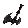 Off-hand black battleaxe